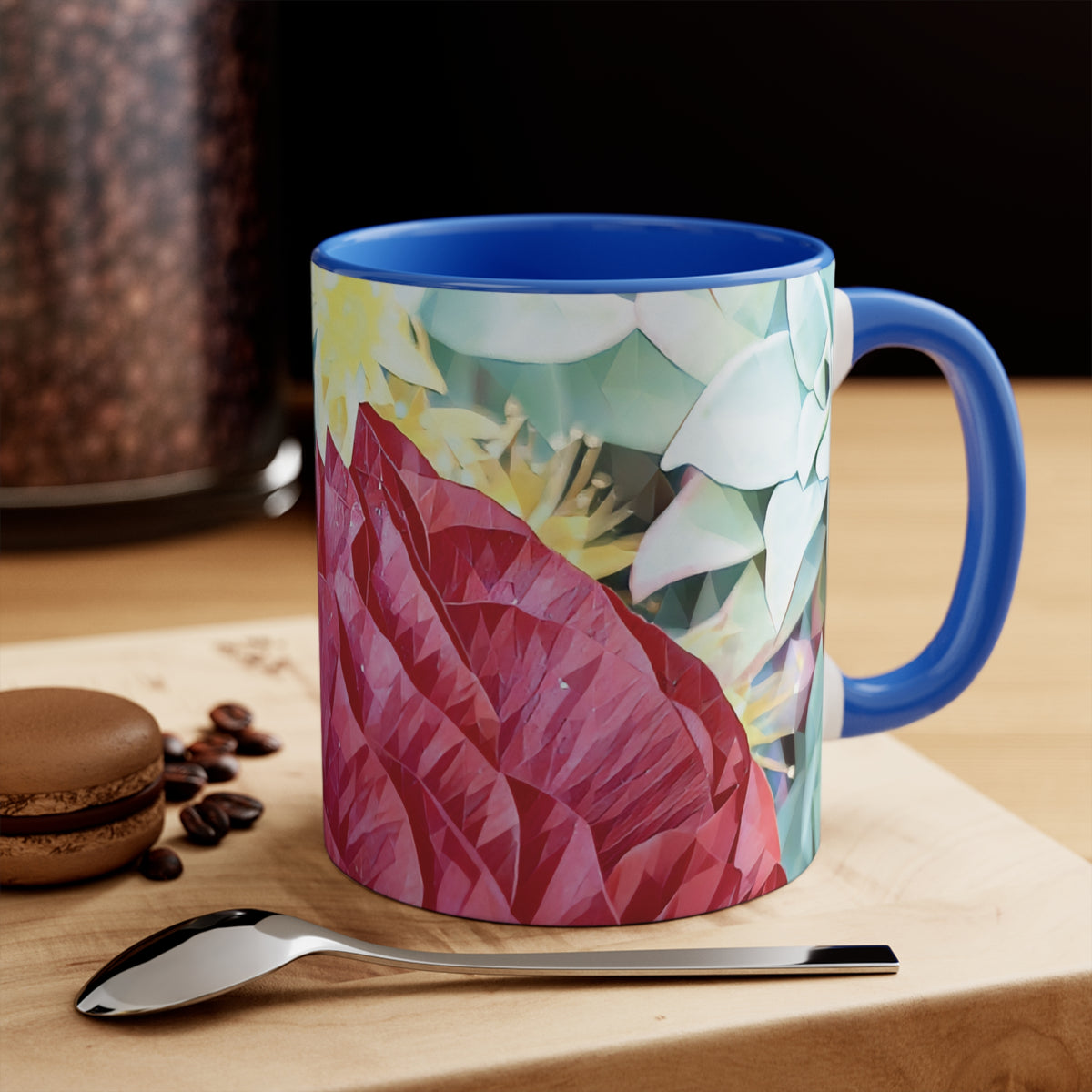 Mug 11oz - Poly Art - Flower of Dahlia in Red (Variant 2)