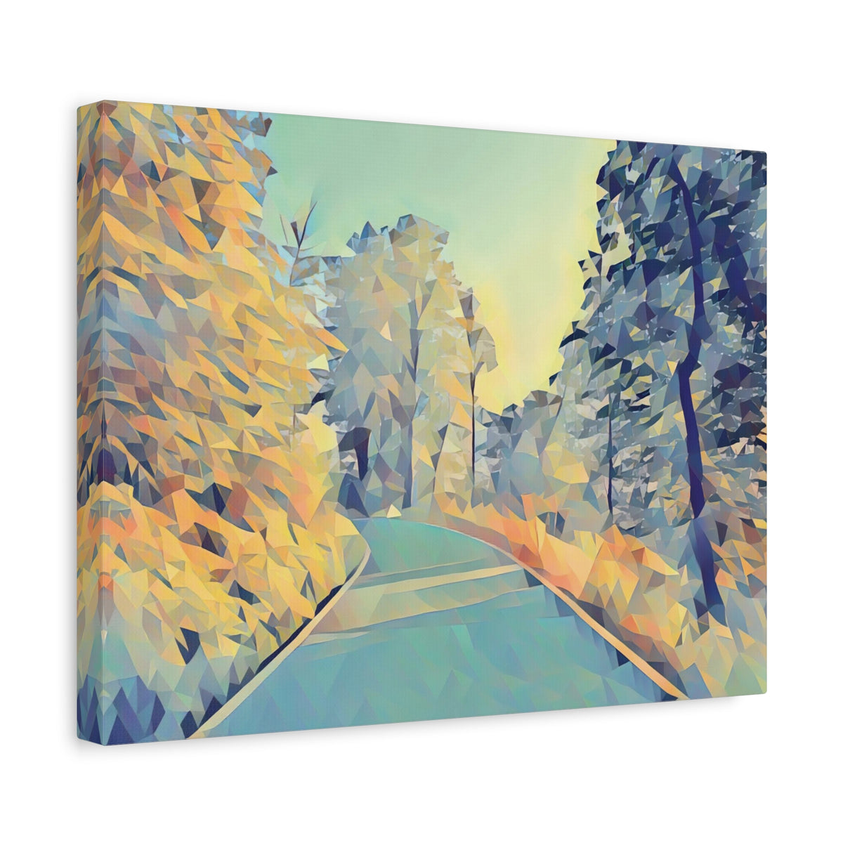 Stretched Matte Canvas - Poly Art - Forest (Variant 08)