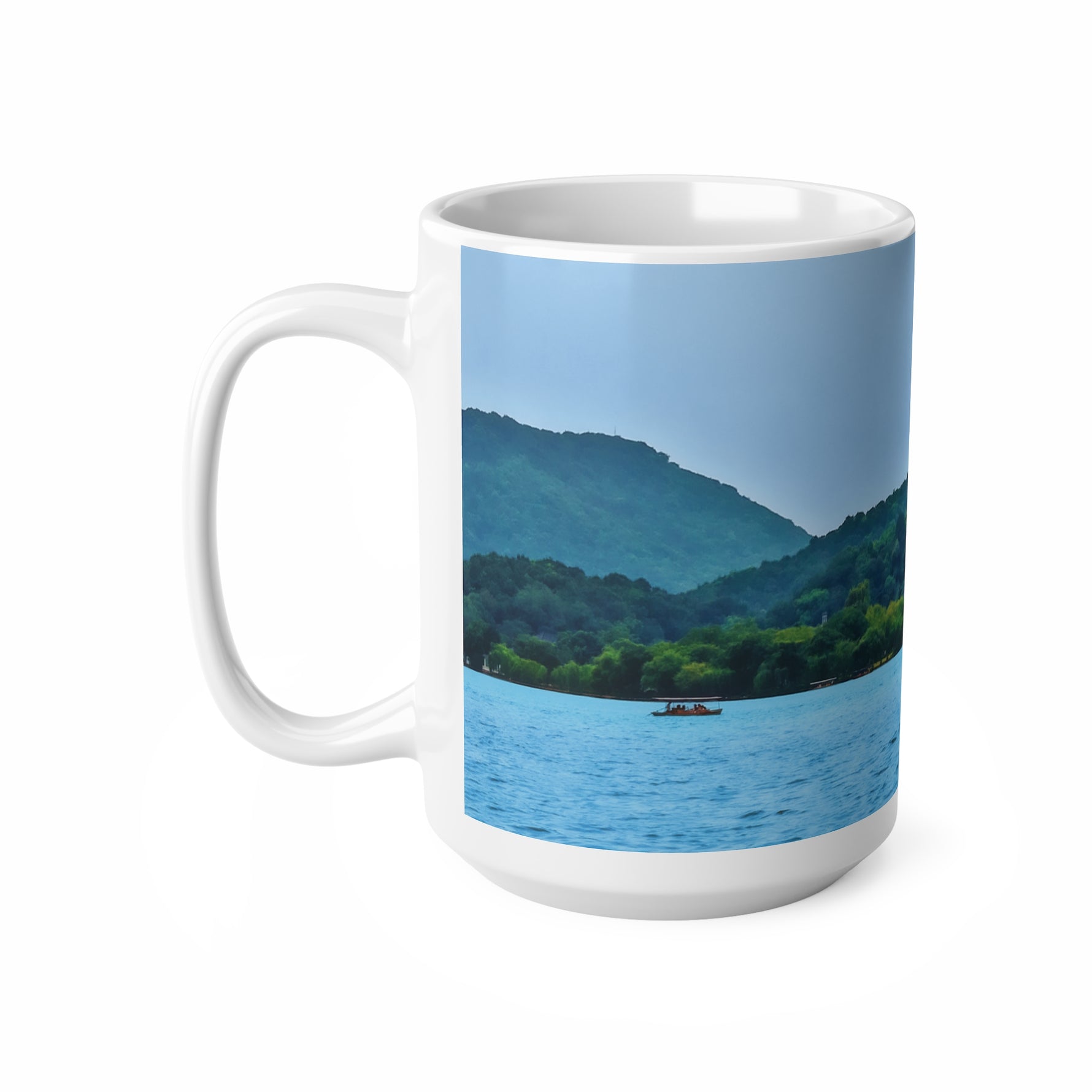 Ceramic White Cup 15oz - China, a river