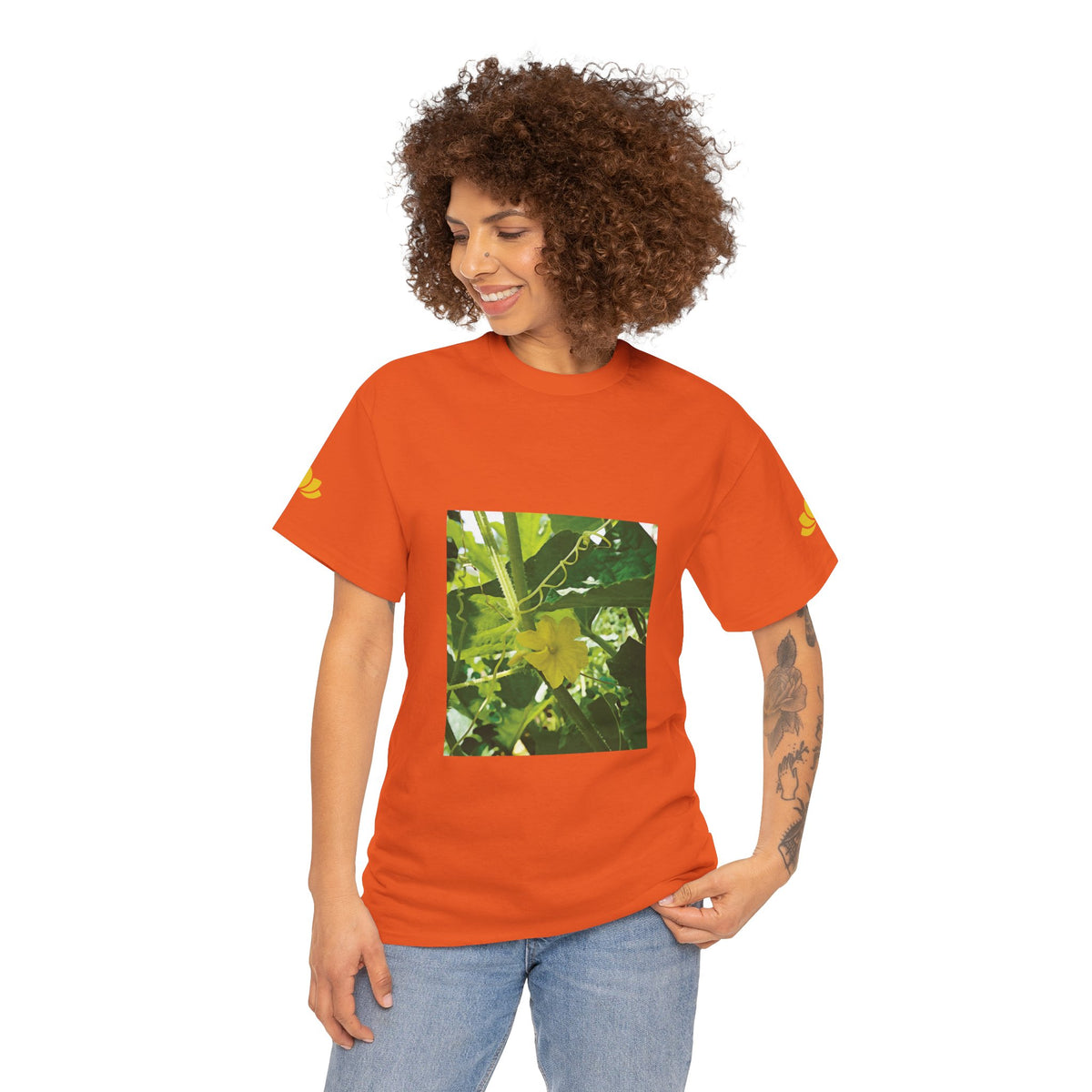 Unisex Heavy Cotton Tee - Flower of Cucumber