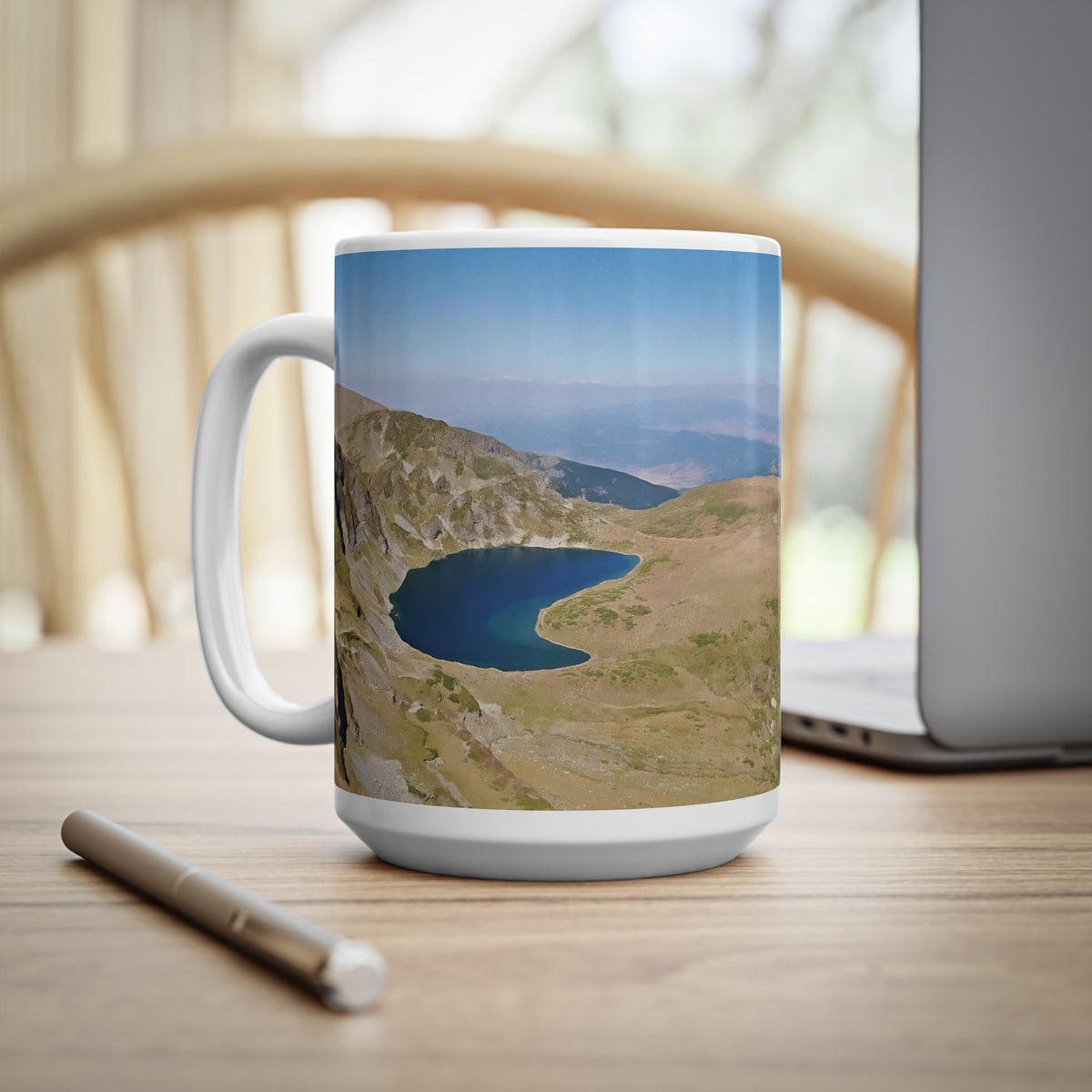 Ceramic White Cup 15oz - Rila Lakes, Bulgaria (Variant 2)