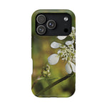 Magnetic Tough Phone Case - Flower, White