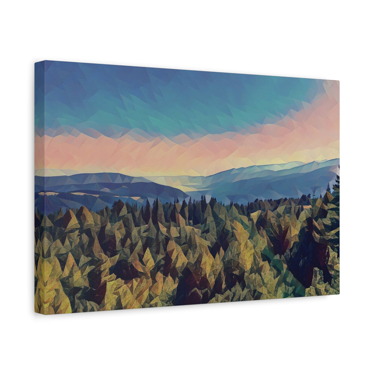 Stretched Matte Canvas - Poly Art - Tuscan Landscape (Variant 1)