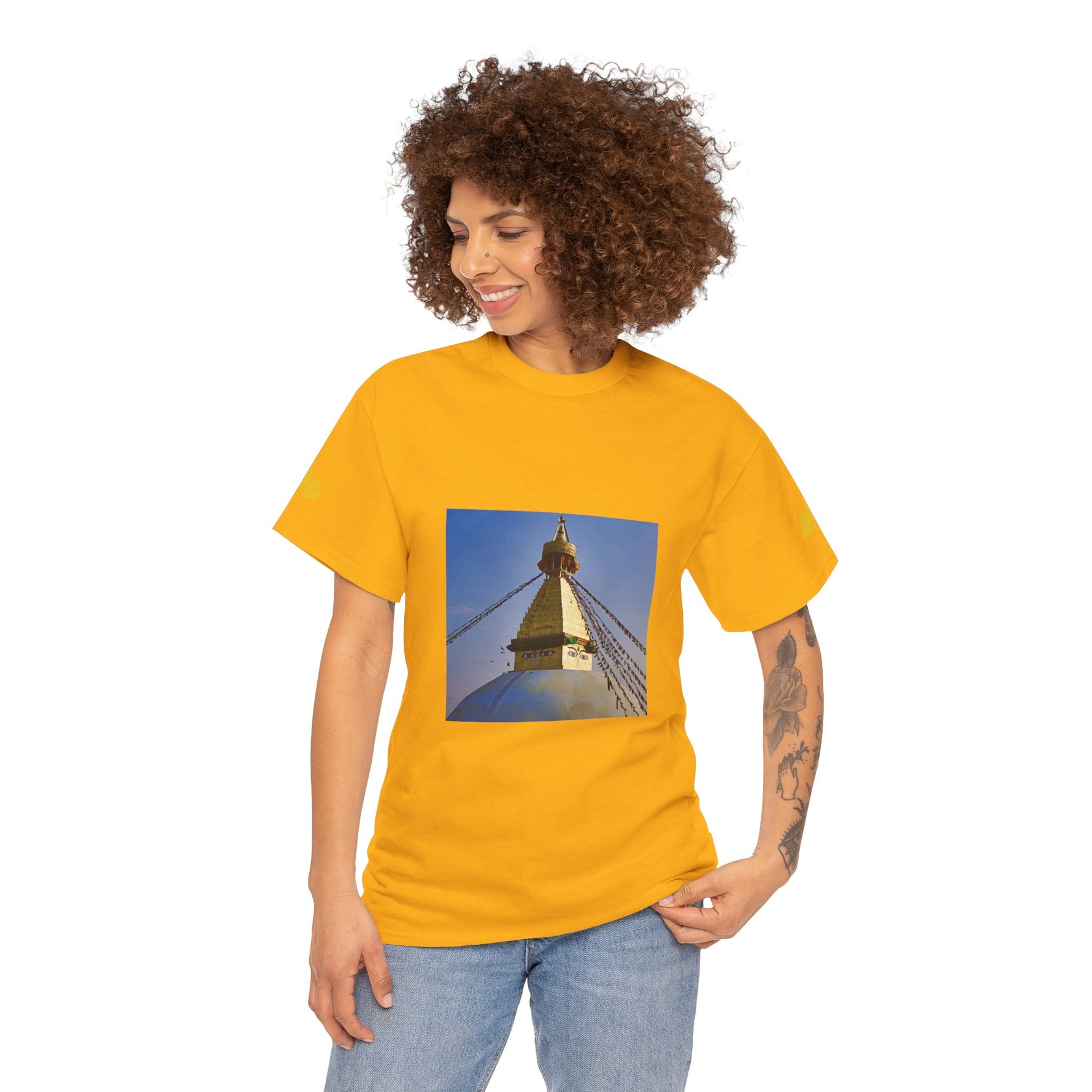 Unisex Heavy Cotton Tee - Nepal, Buddha's Eyes (Variant 6)
