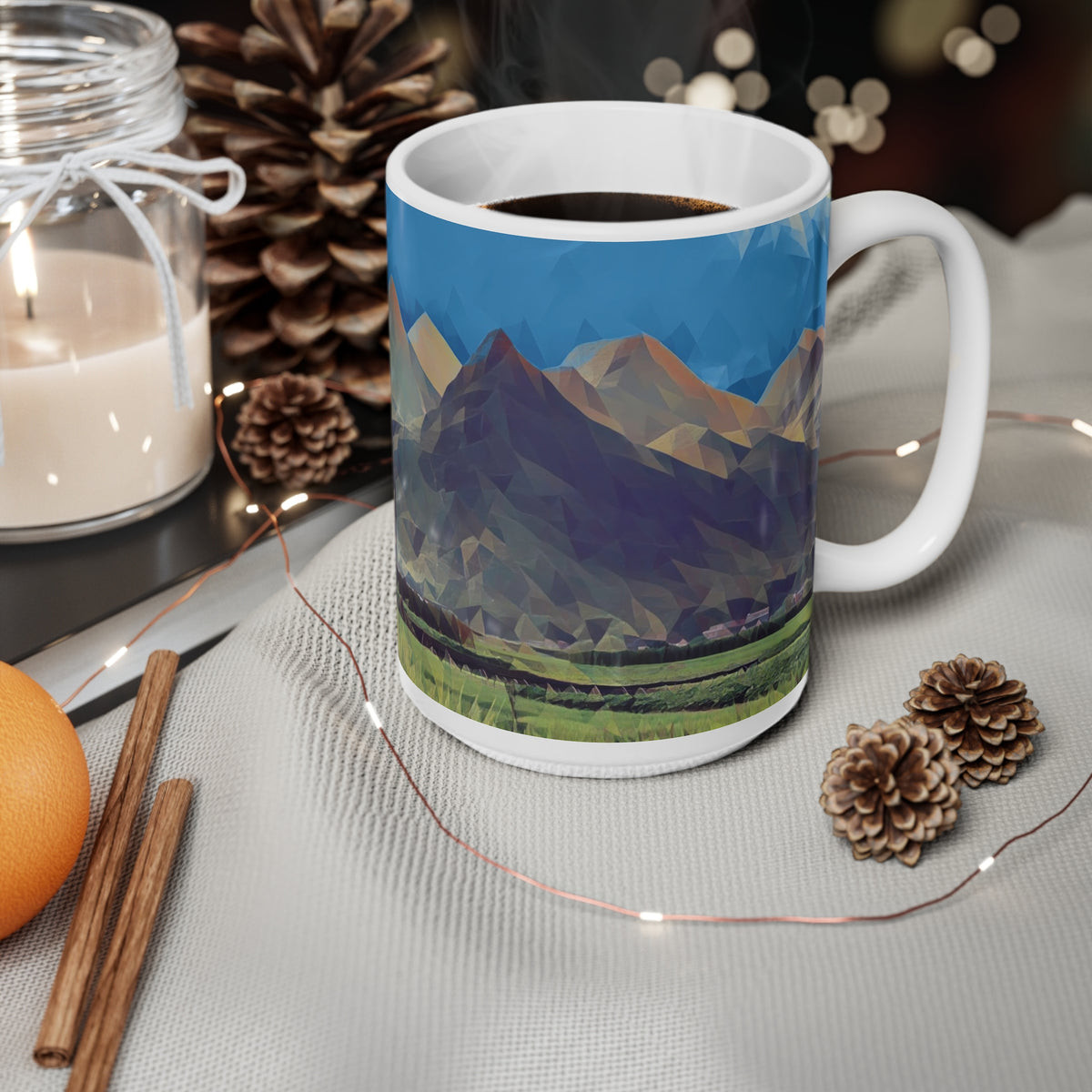 Ceramic White Cup 15oz - Poly Art - China's Guilin Hills