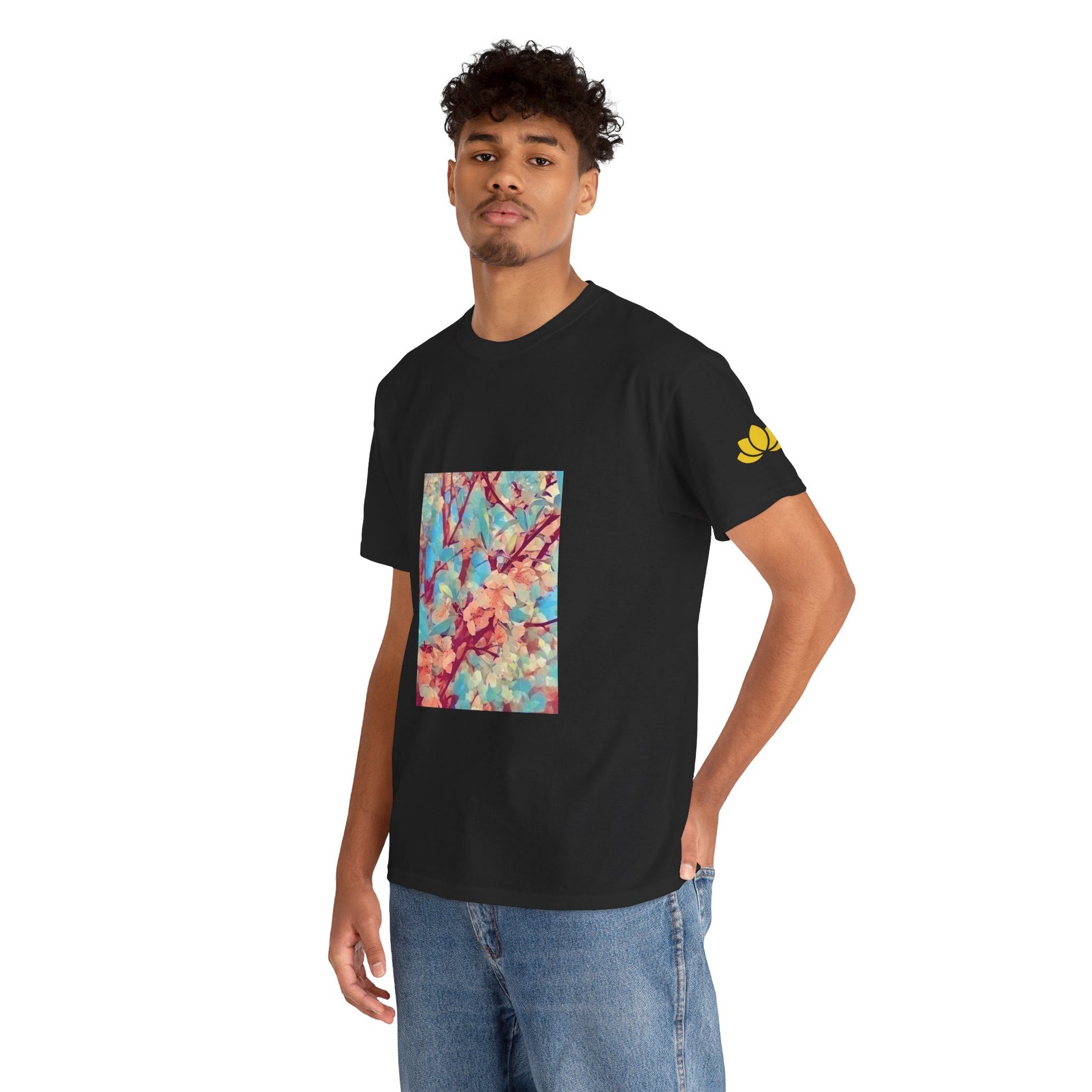 Unisex Heavy Cotton Tee - Poly Art - Apple's Tree Flower (Variant 3)