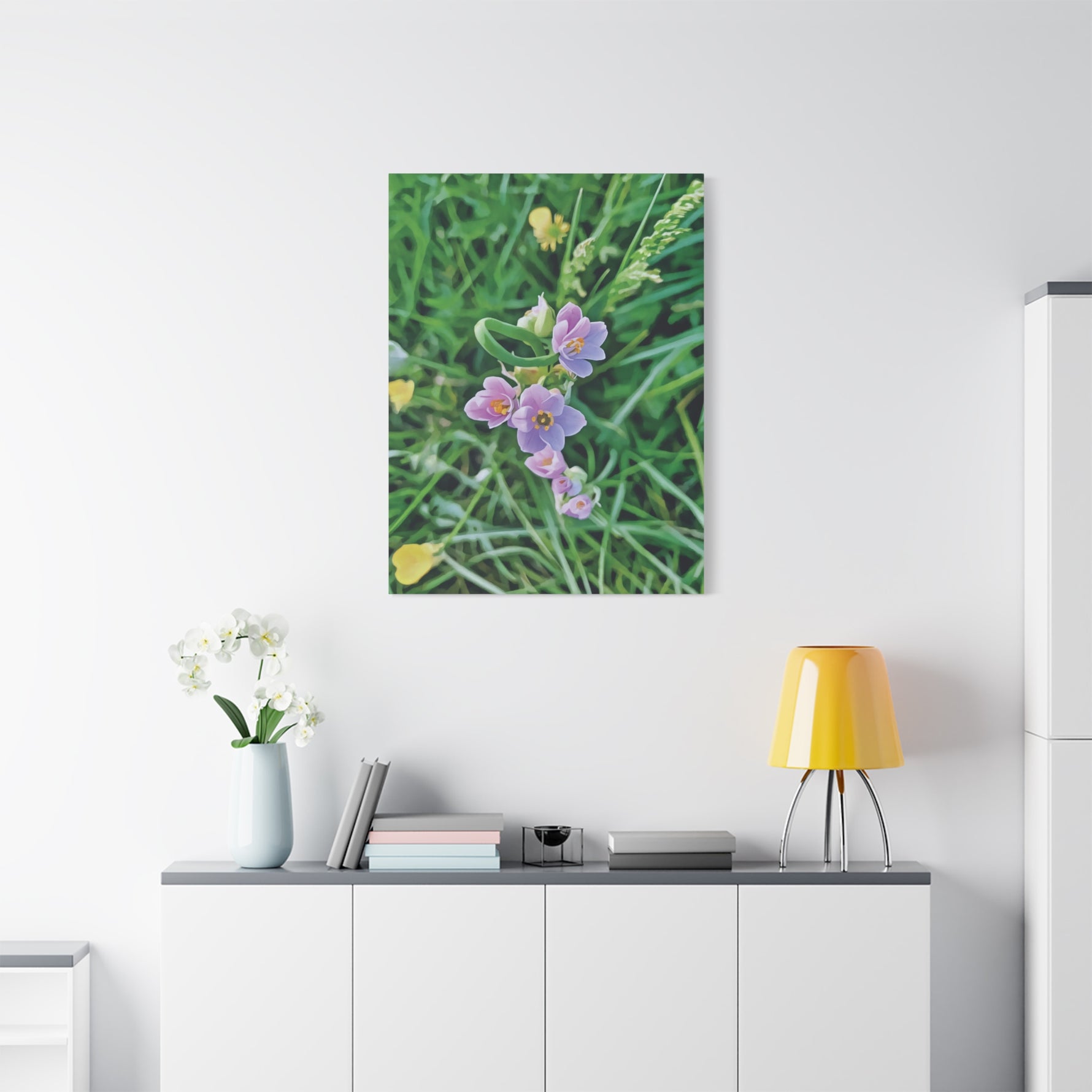 Stretched Matte Canvas - Flower of Allium Roseum