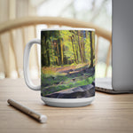 Ceramic White Cup 15oz - Poly Art - Forest (Variant 05)