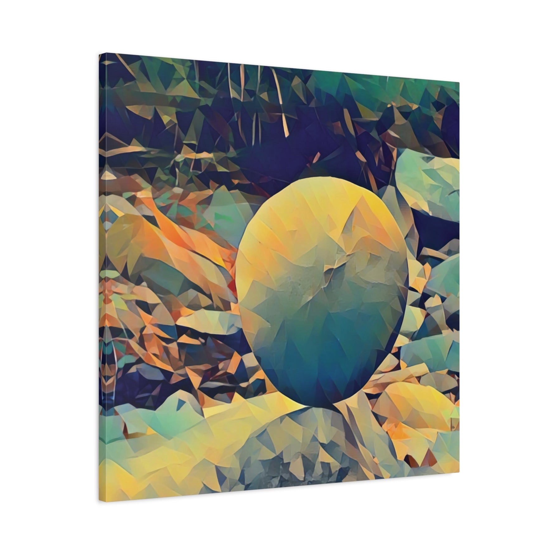 Stretched Matte Canvas - Poly Art - Stone Balance