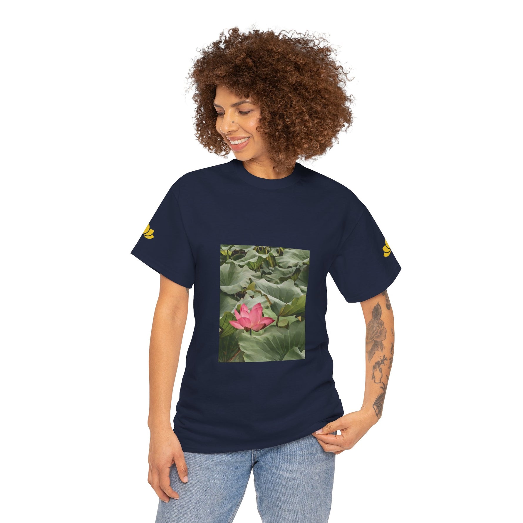 Unisex Heavy Cotton Tee - Poly Art - Flower of Lotus (Variant 1)