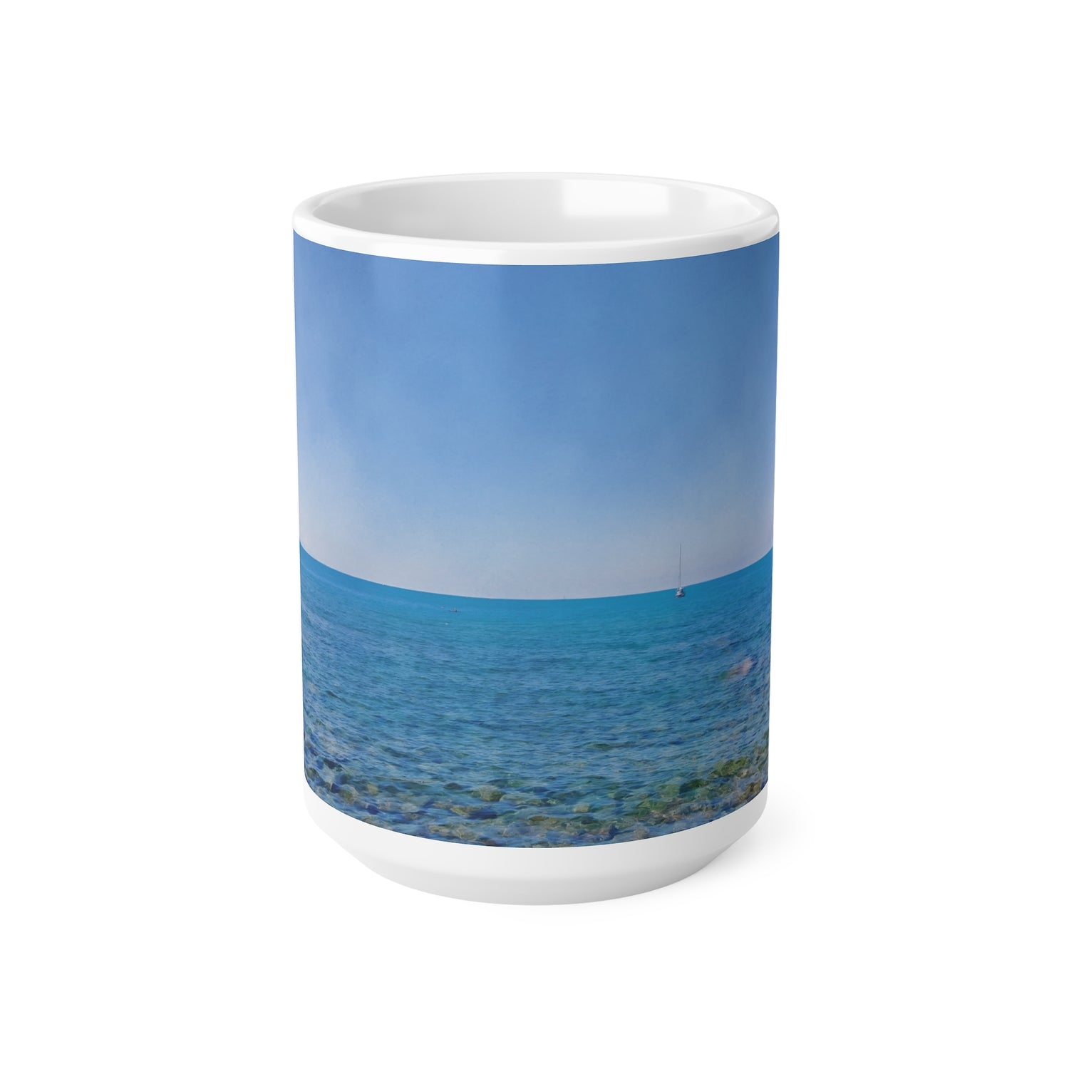 Ceramic White Cup 15oz - Sea (Variant 02)