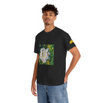 Unisex Heavy Cotton Tee - Poly Art - Flower, White