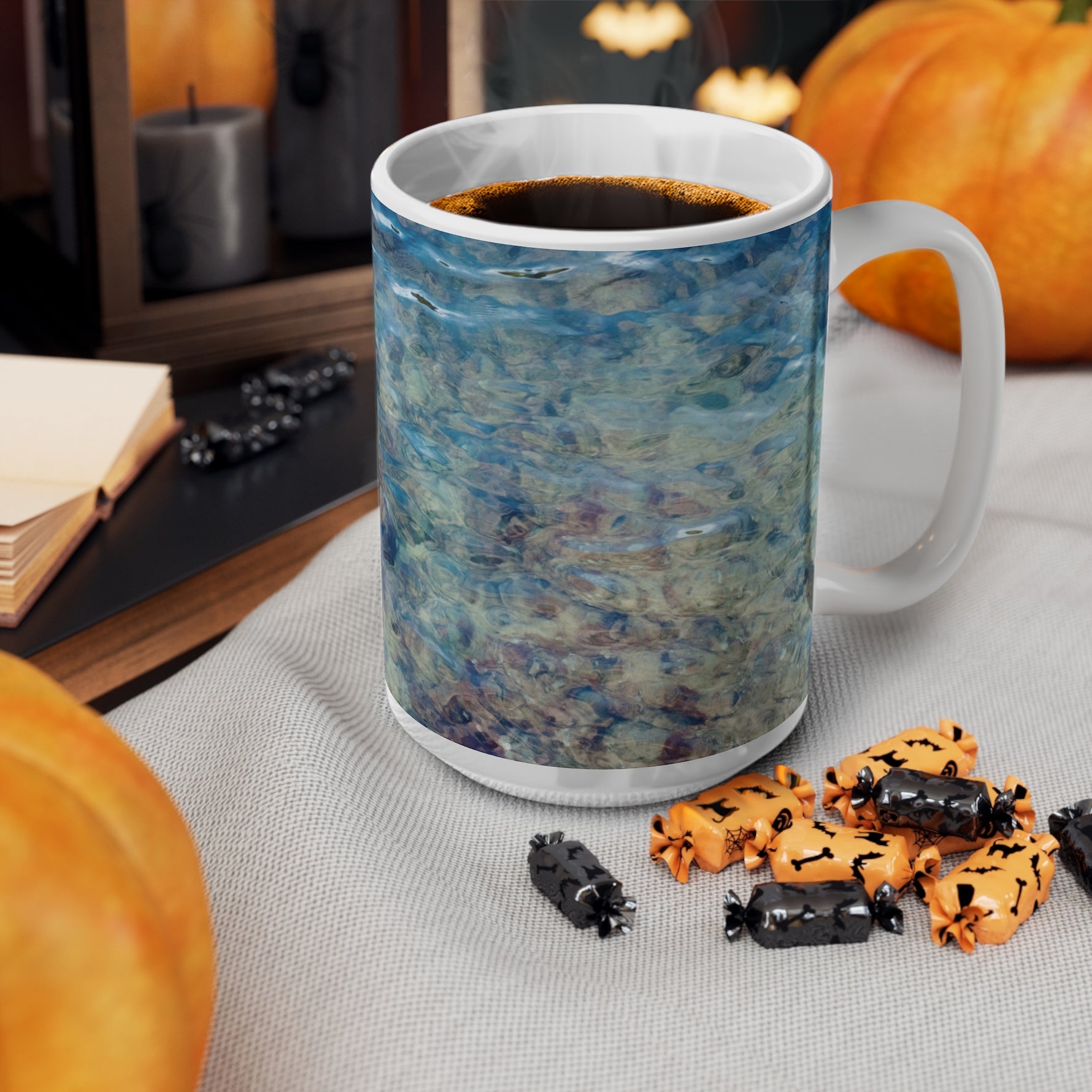 Ceramic White Cup 15oz - Sea (Variant 03)