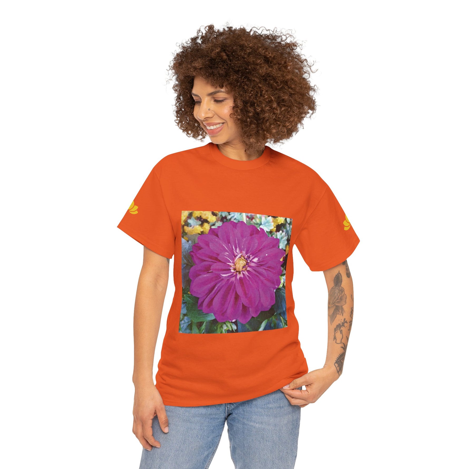Unisex Heavy Cotton Tee - Flower of Dahlia