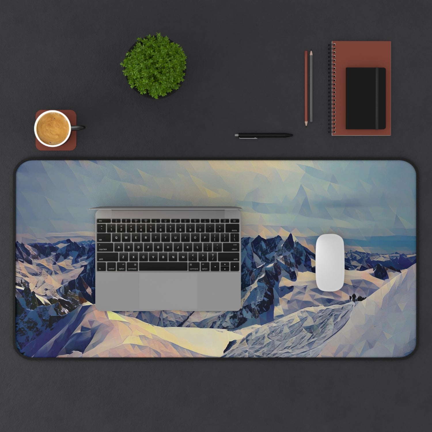 Desk Mat - Poly Art - View from Mont Blanc (Variant 2)