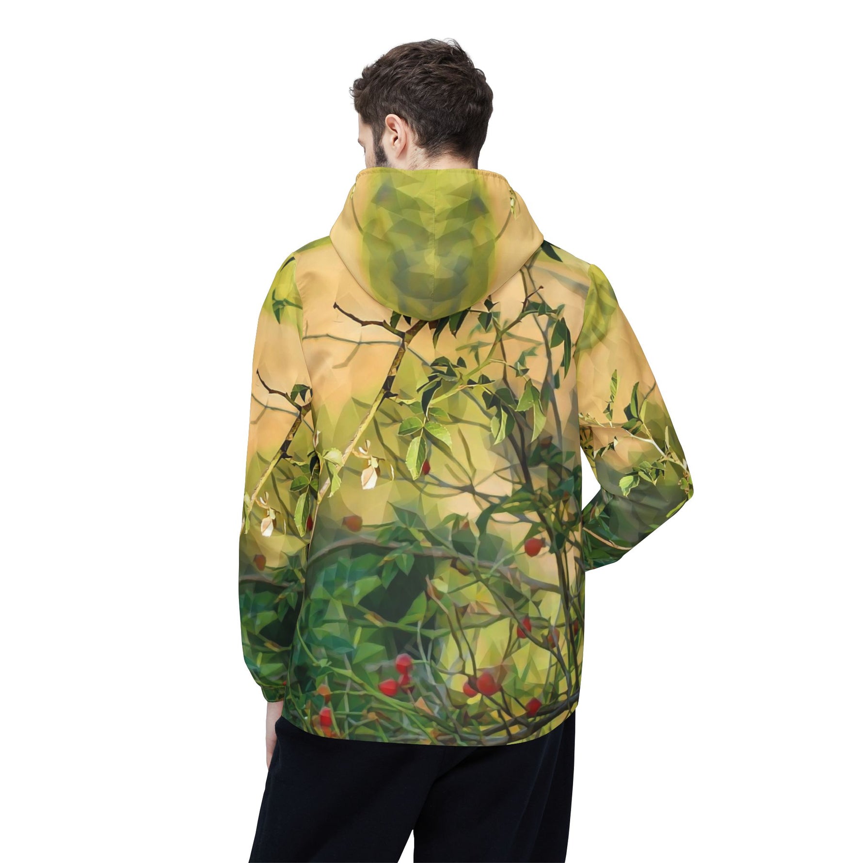 Windbreaker Jacket - Poly Art - Rosehip Plant