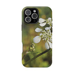 Magnetic Tough Phone Case - Flower, White