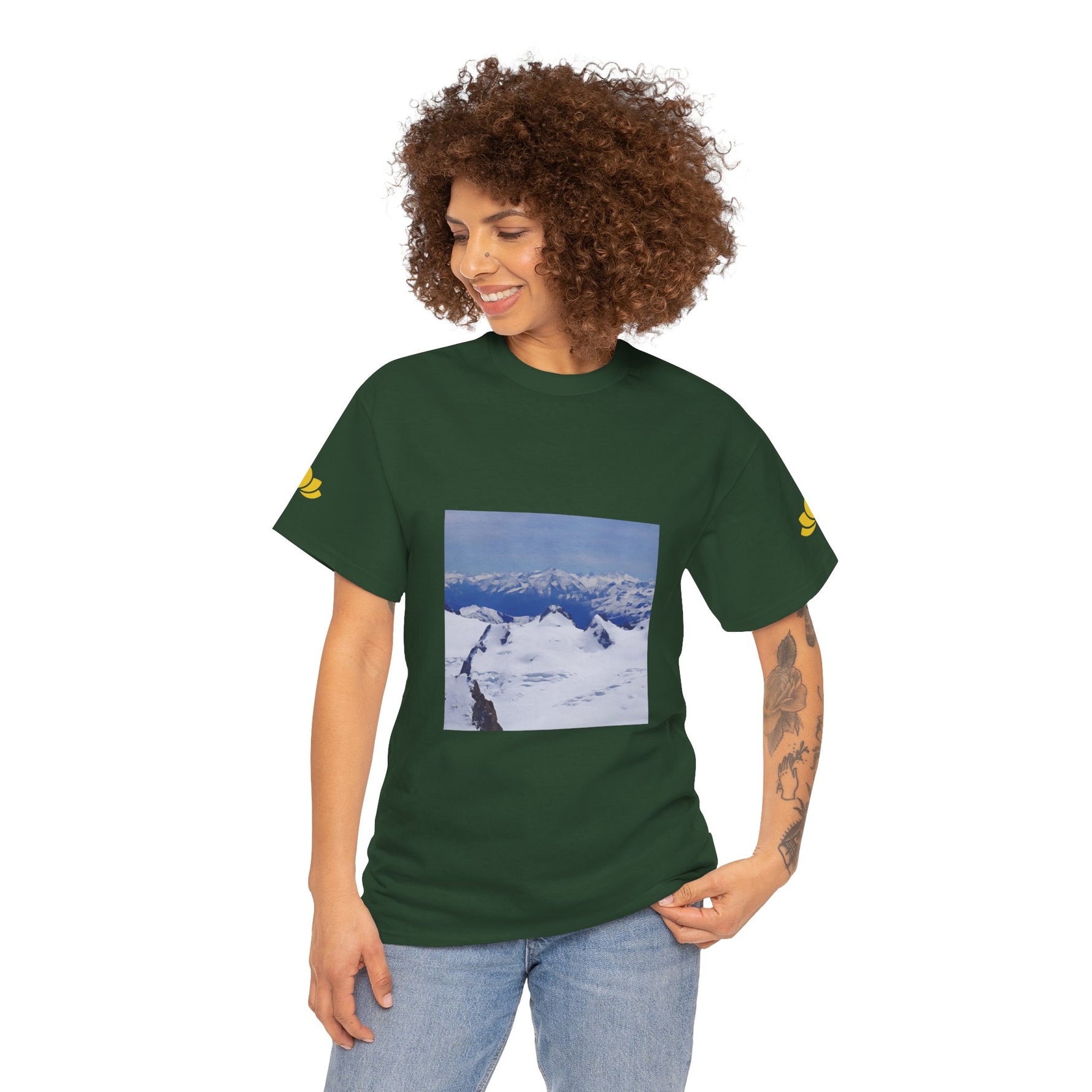 Unisex Heavy Cotton Tee - View from Mont Blanc