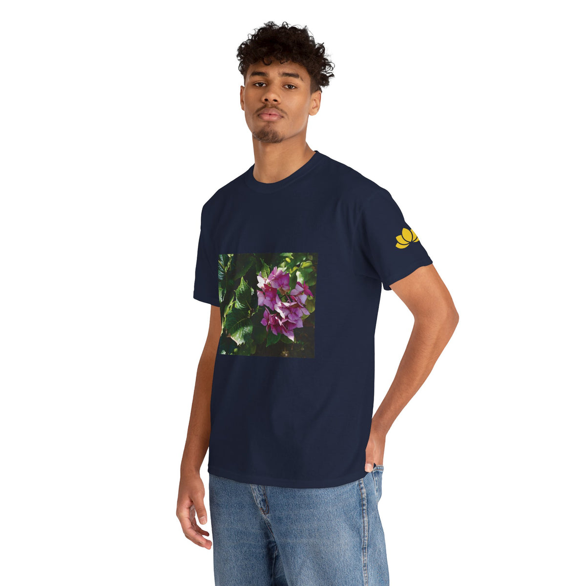 Unisex Heavy Cotton Tee - Flower of Ortensia/Hydrangea Macrophylla