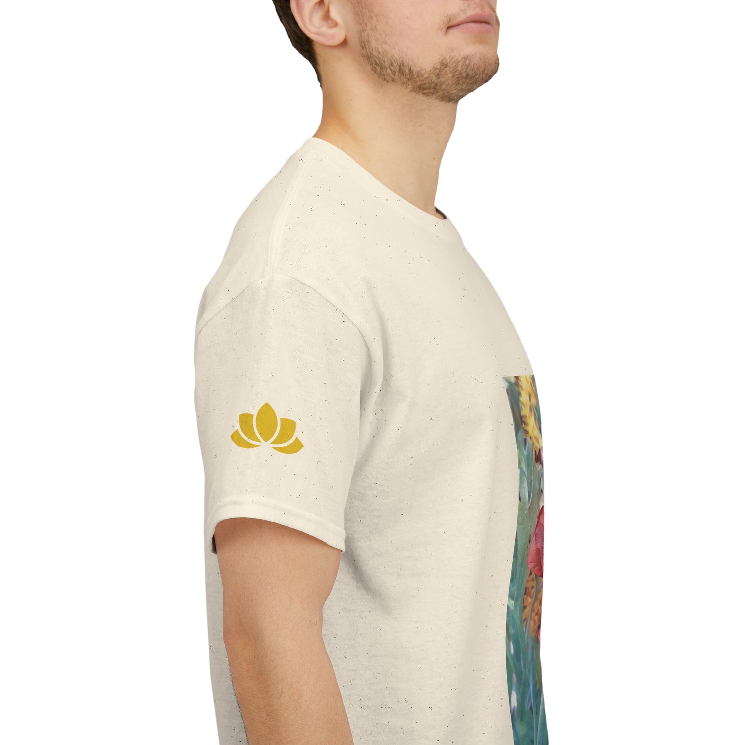 Unisex Heavy Cotton Tee - Poly Art - Flower of Dahlia in Red