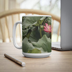 Ceramic White Cup 15oz - Poly Art - Flower of Lotus (Variant 2)