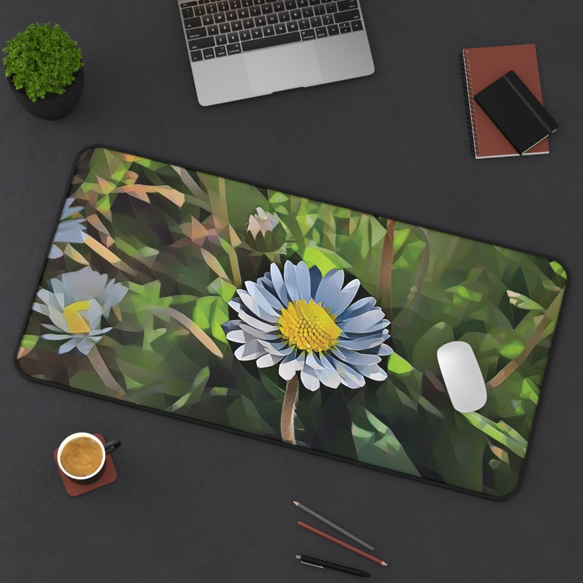 Desk Mat - Poly Art - Flower of Daisies (Variant 4)