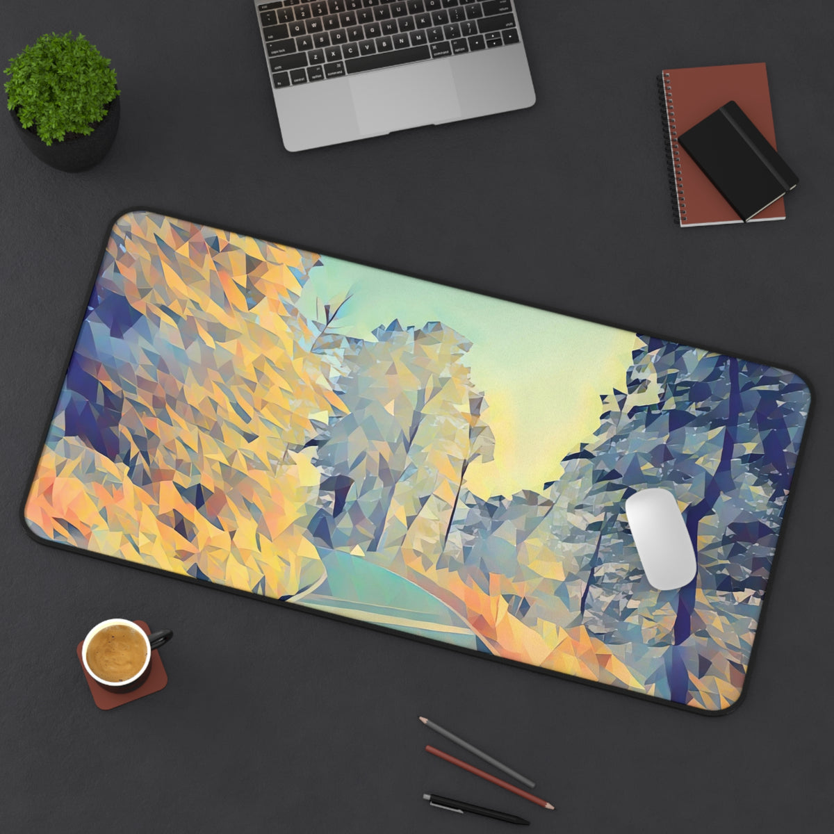 Desk Mat - Poly Art - Forest (Variant 05)
