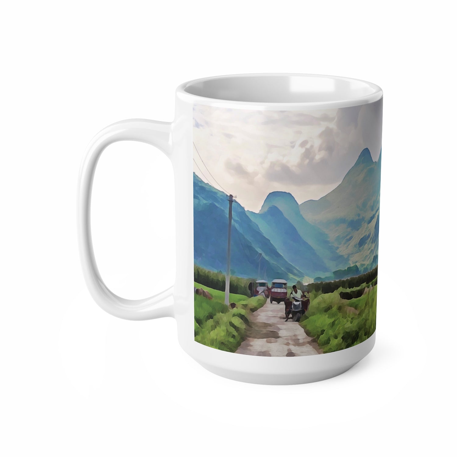 Ceramic White Cup 15oz - China's Guilin Hills