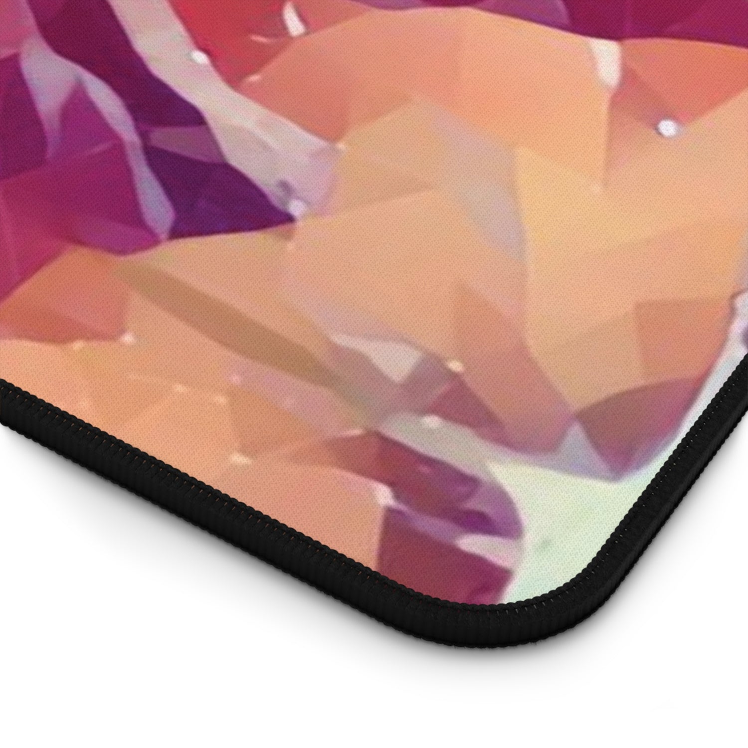 Desk Mat - Poly Art - Flowers, light blue and red colors (Variant 1)
