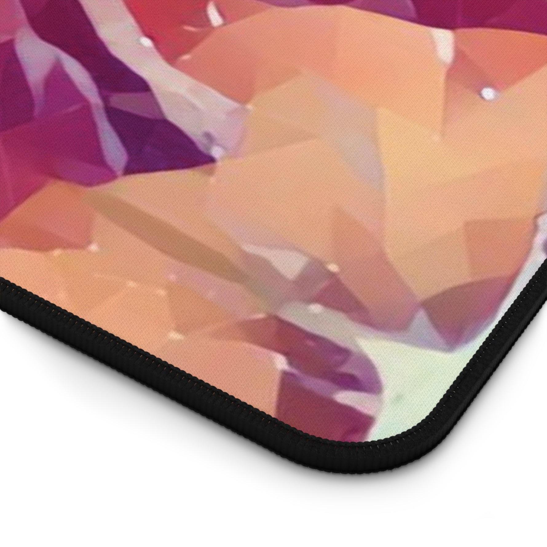 Desk Mat - Poly Art - Flowers, light blue and red colors (Variant 1)