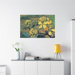 Stretched Matte Canvas - Poly Art - Flower, Yellow