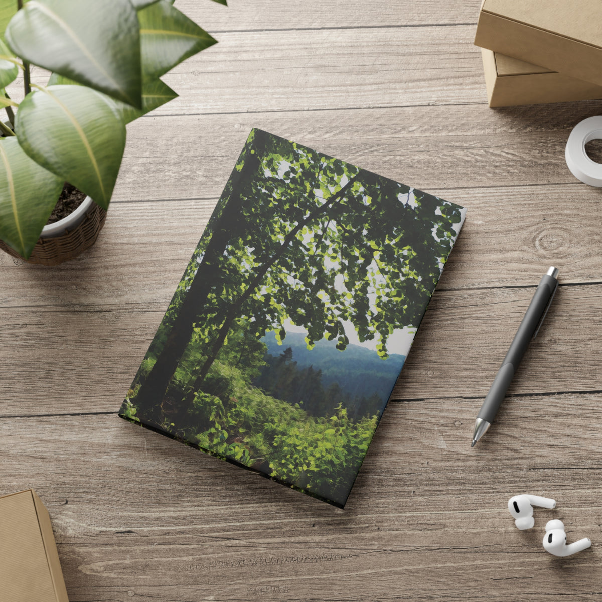 Hardcover Notebook with Puffy Covers - Forest