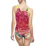 Swimsuit - Poly Art - Flower of Dahlia in Red