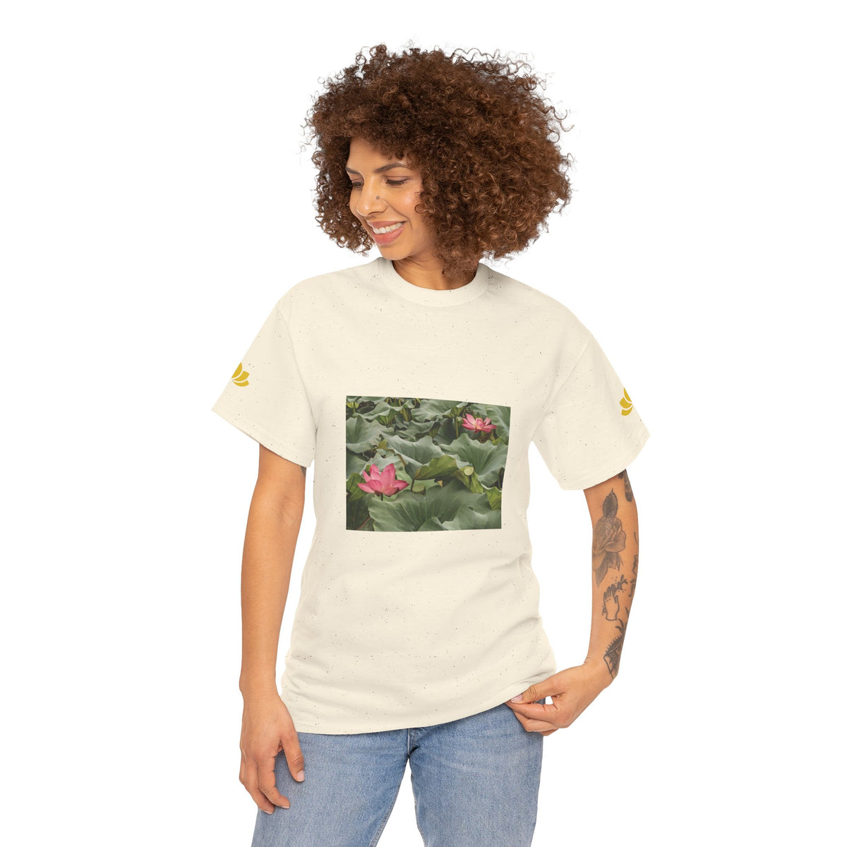 Unisex Heavy Cotton Tee - Poly Art - Flower of Lotus (Variant 3)