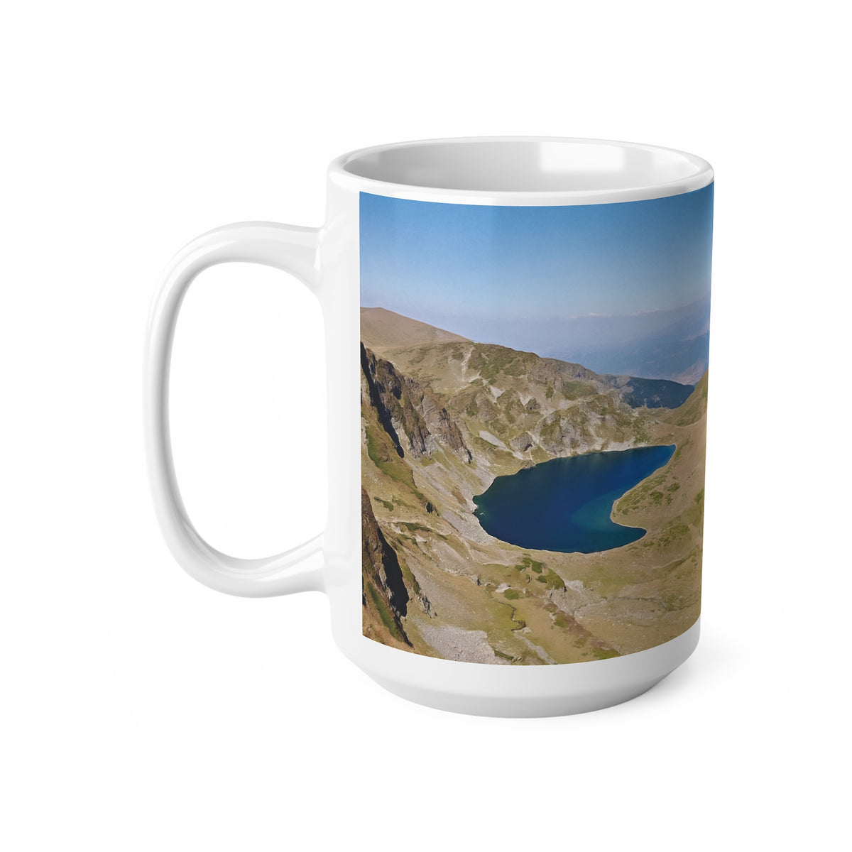 Ceramic White Cup 15oz - Rila Lakes, Bulgaria (Variant 2)