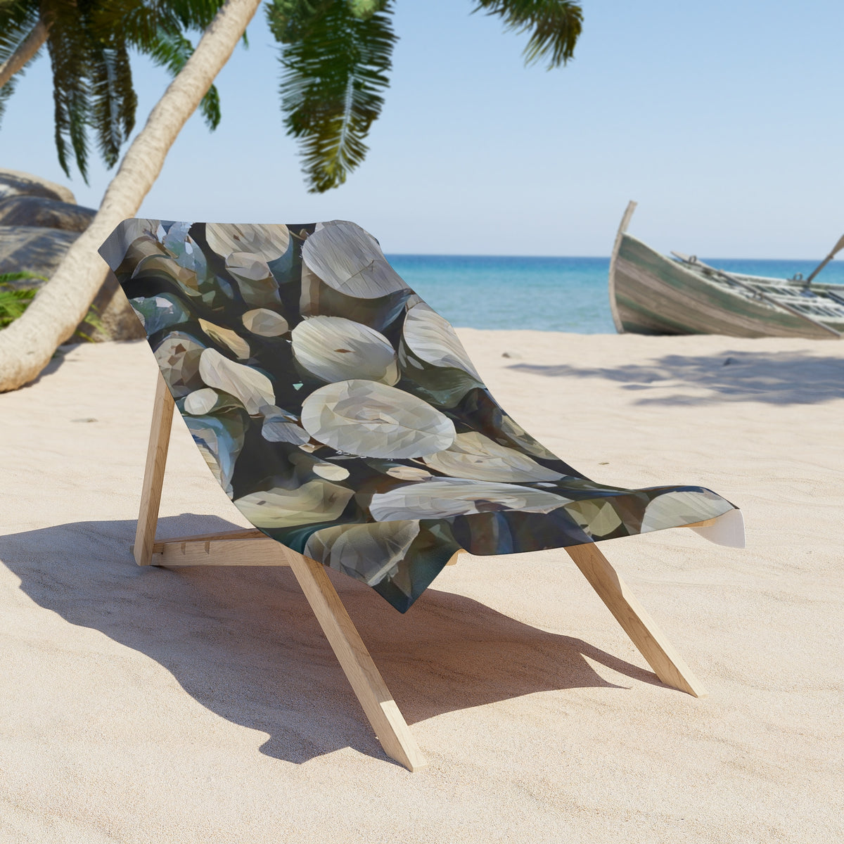 Beach Towel – Poly Art - Wooden Trunks (Variant 1)