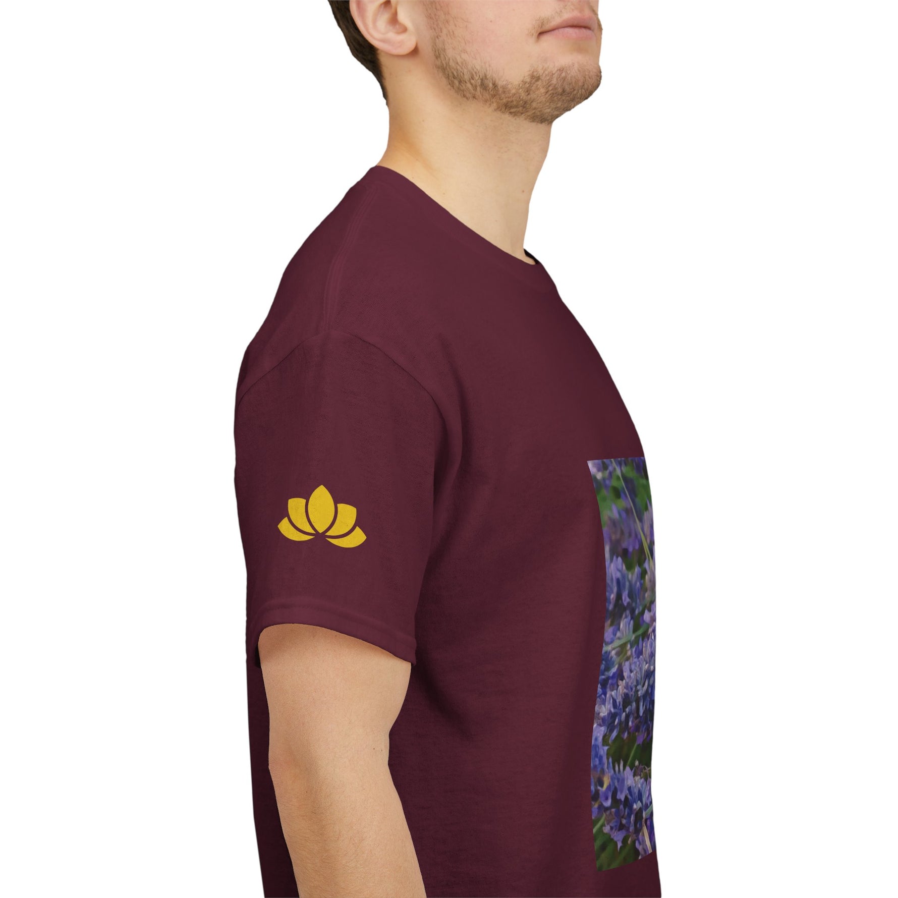 Unisex Heavy Cotton Tee - Flower of Lavender and Chamomile