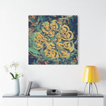 Stretched Matte Canvas - Poly Art - Flower of Euphorbia Helioscopia