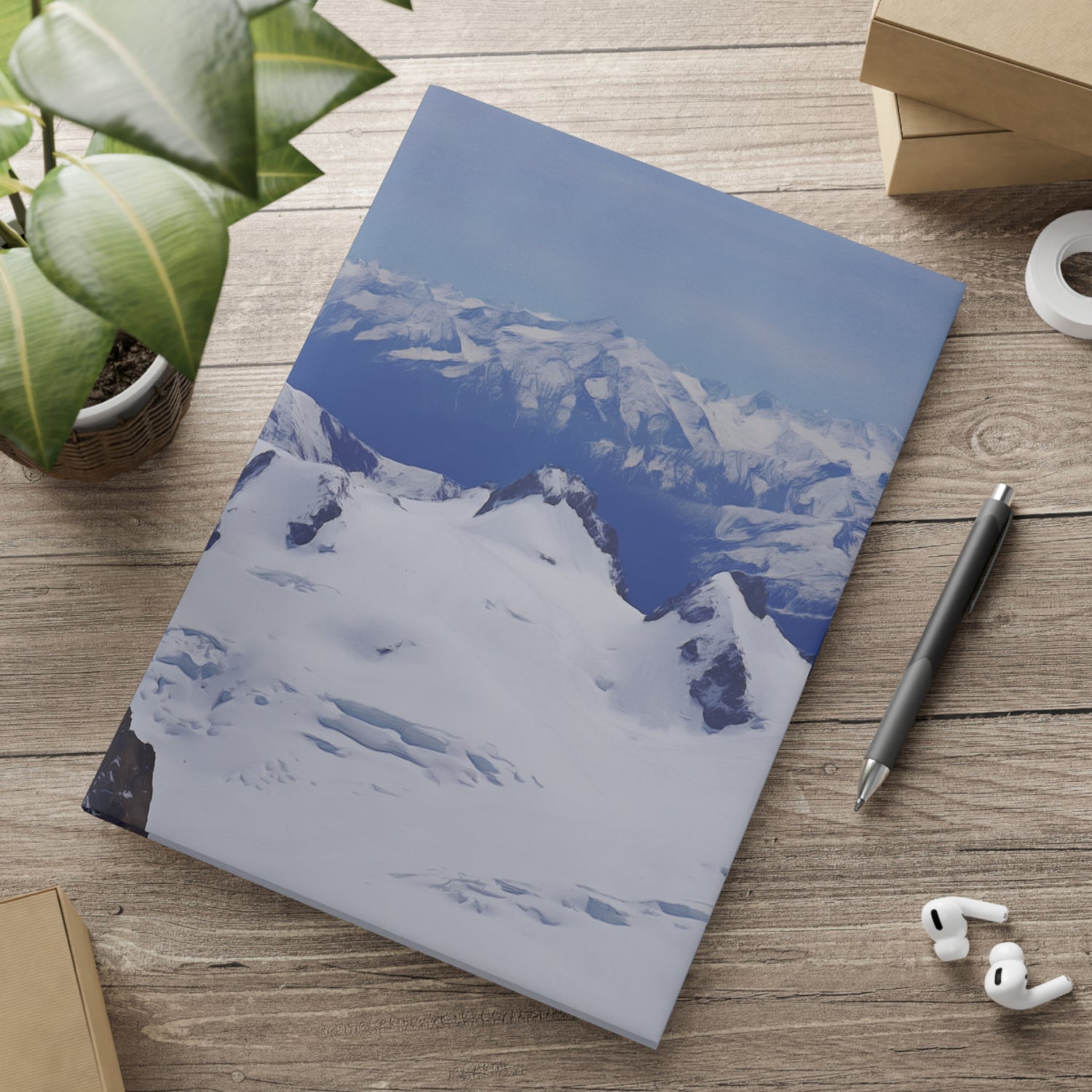 Hardcover Notebook with Puffy Covers - View from Mont Blanc, France (Variant 1)
