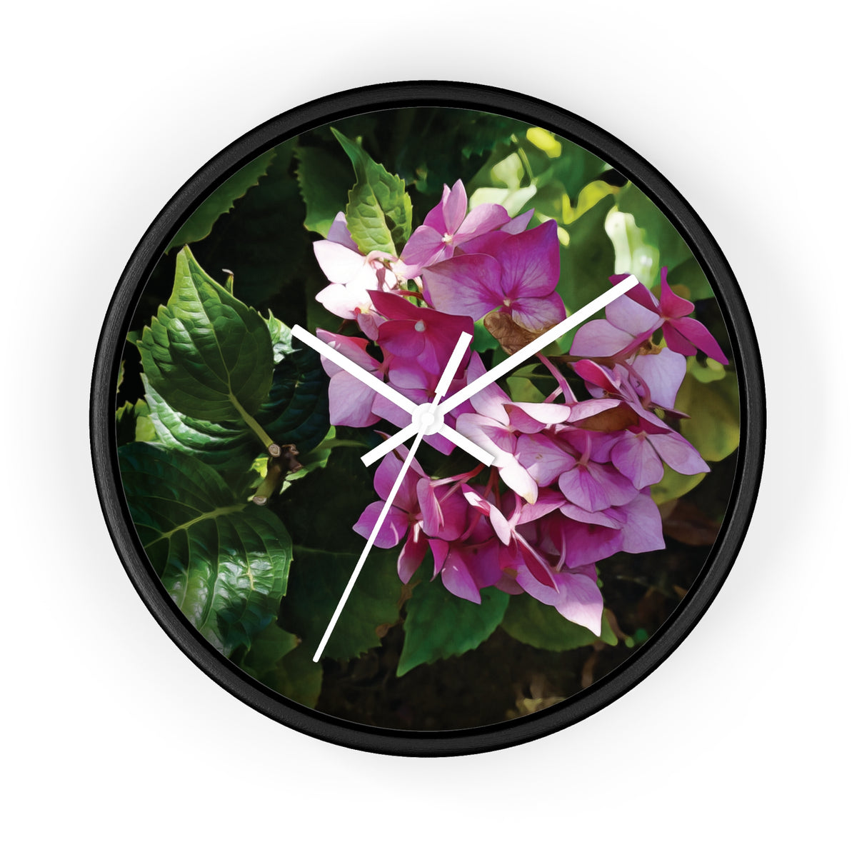 Wall Clock - Flower of Ortensia/Hydrangea Macrophylla