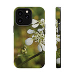 Magnetic Tough Phone Case - Flower, White