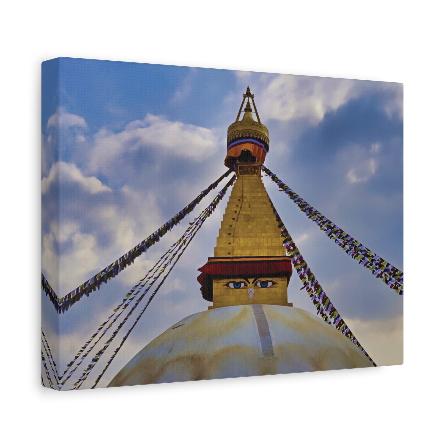 Stretched Matte Canvas - Nepal, Stupa with Buddha's Eyes (Variant 3)