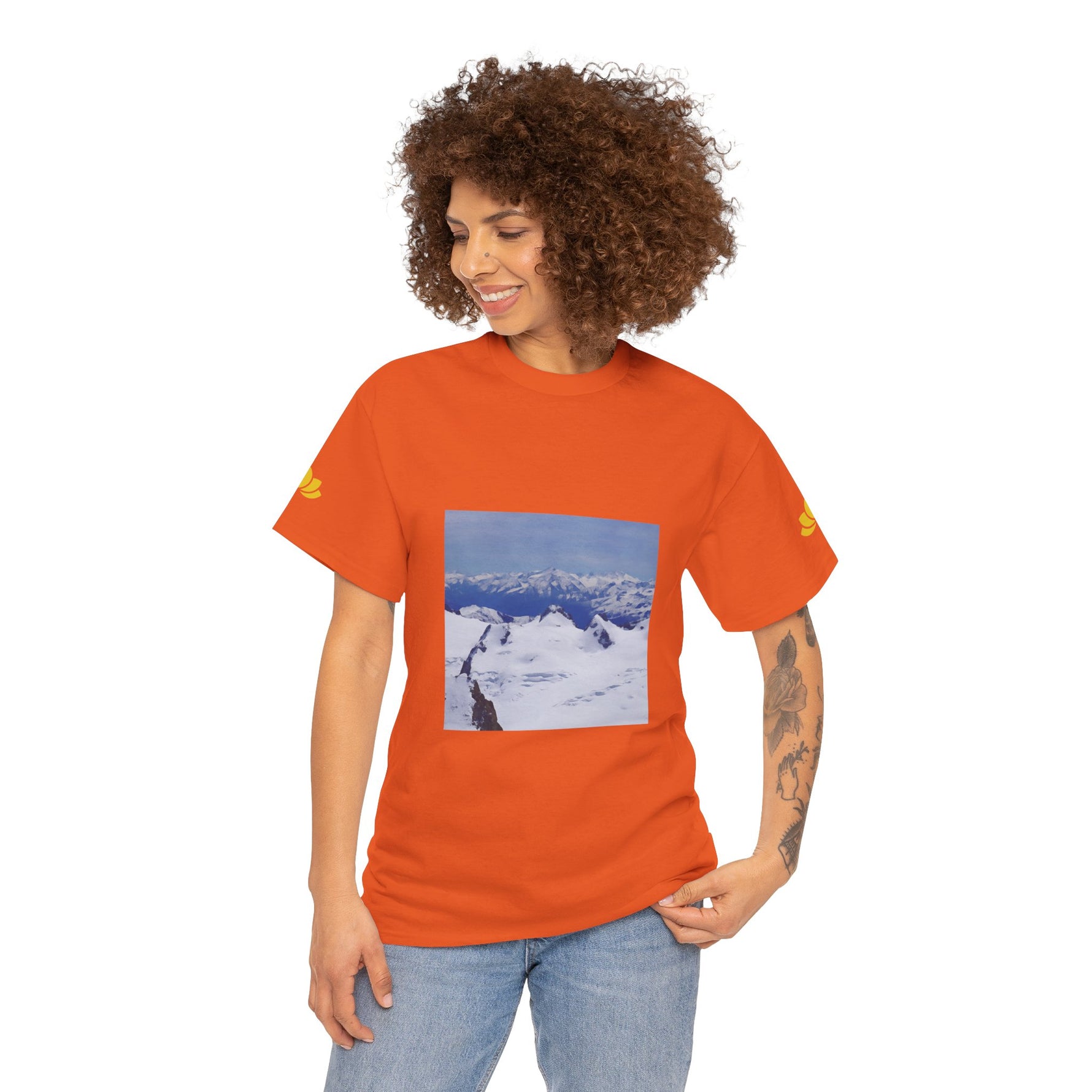 Unisex Heavy Cotton Tee - View from Mont Blanc