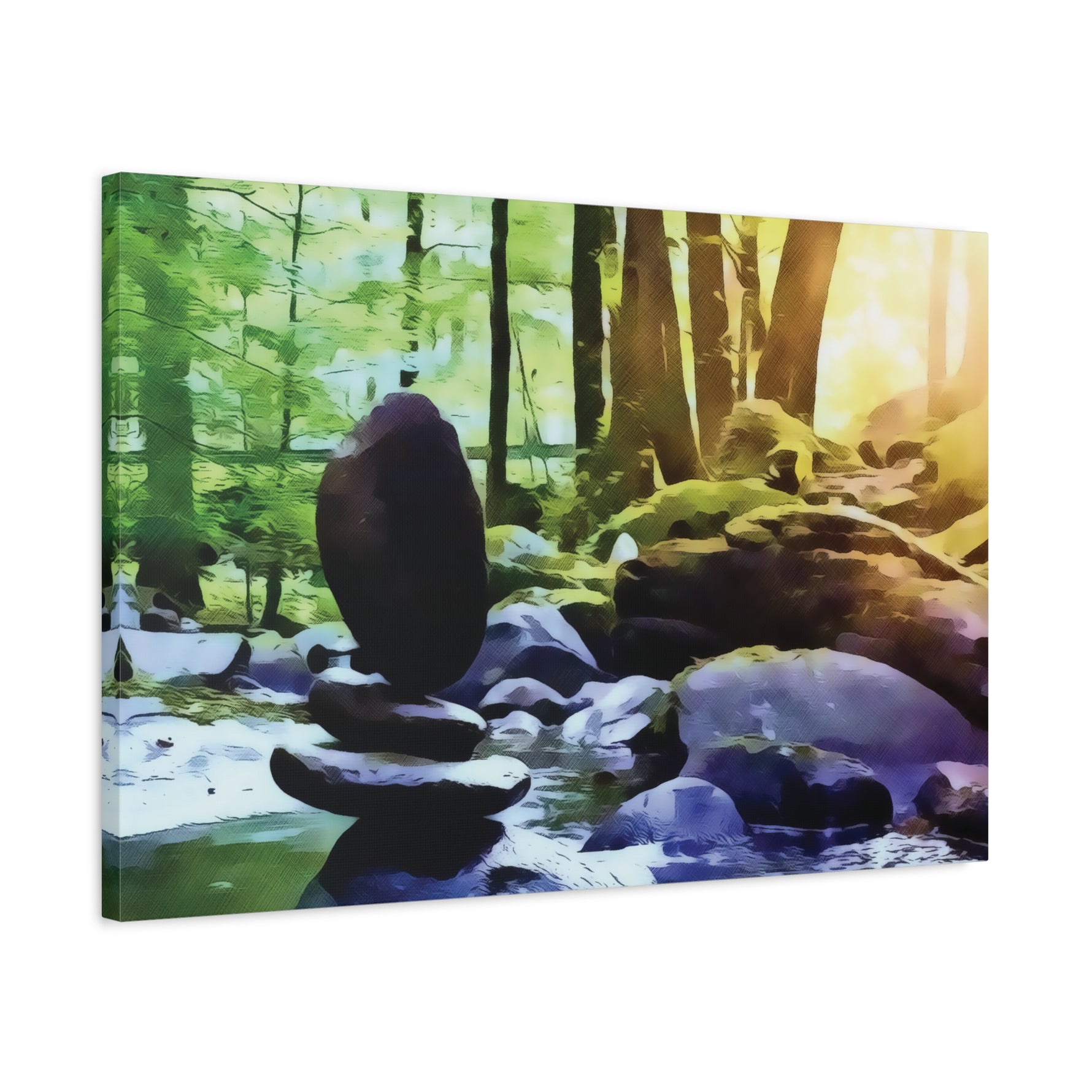 Stretched Matte Canvas - Stone Balance (Variant 2)