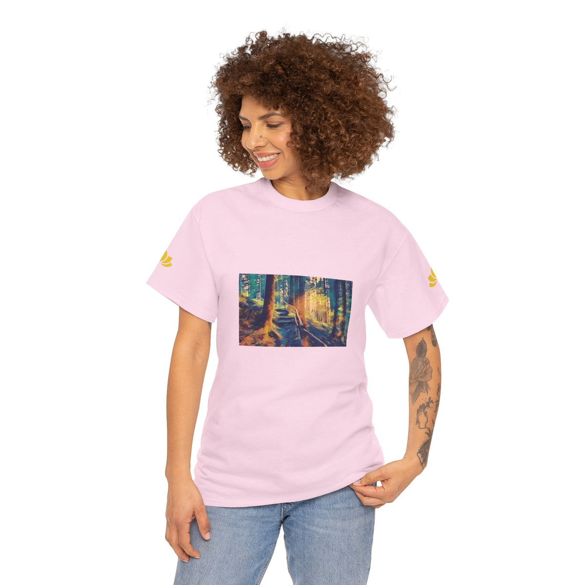 Unisex Heavy Cotton Tee - Poly Art - Forest, a Path (Variant 2)