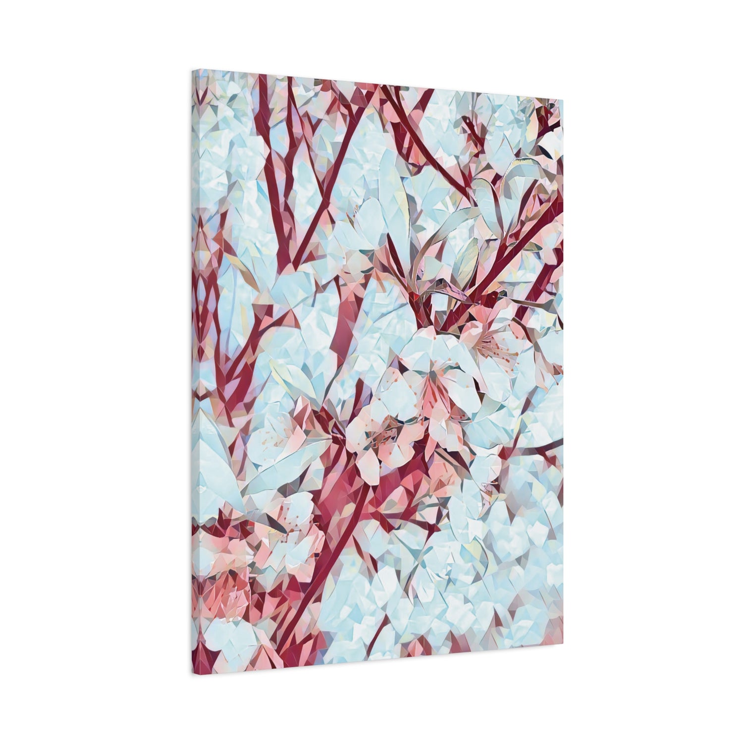 Stretched Matte Canvas - Poly Art - Apple's Tree Flower (Variant 4)