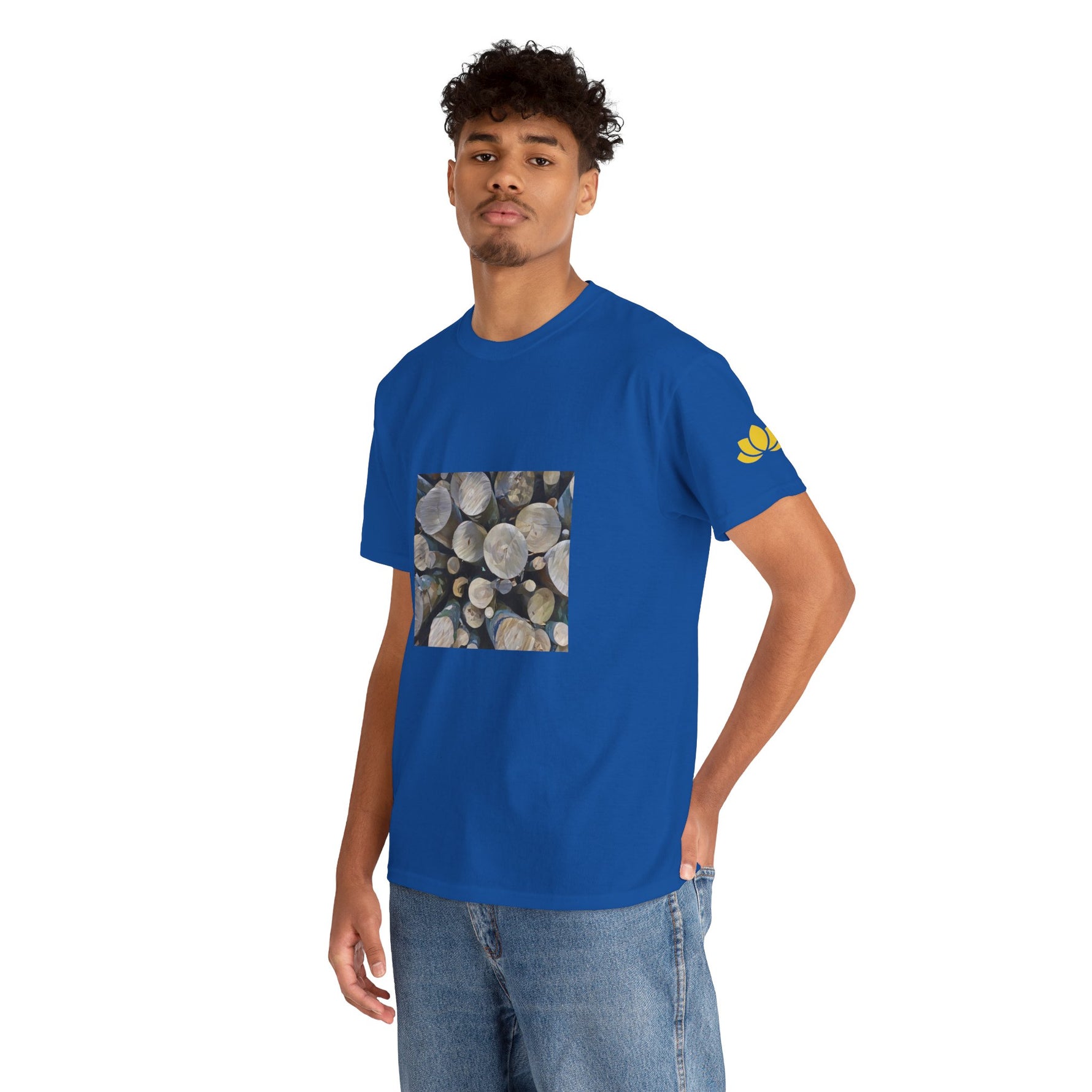 Unisex Heavy Cotton Tee - Poly Art - Wooden Trunks (Variant 1)