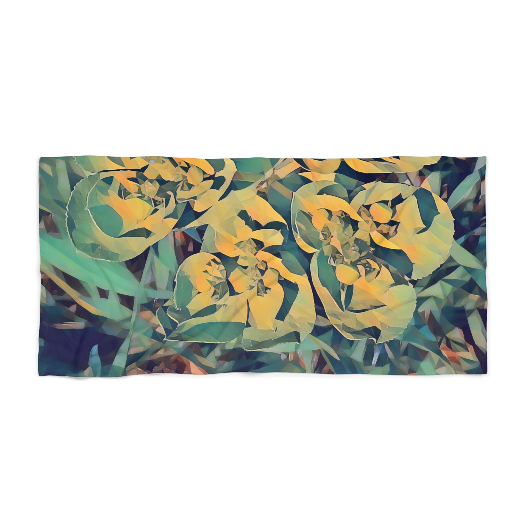 Beach Towel – Poly Art - Flower of Euphorbia Helioscopia (Variant 1)