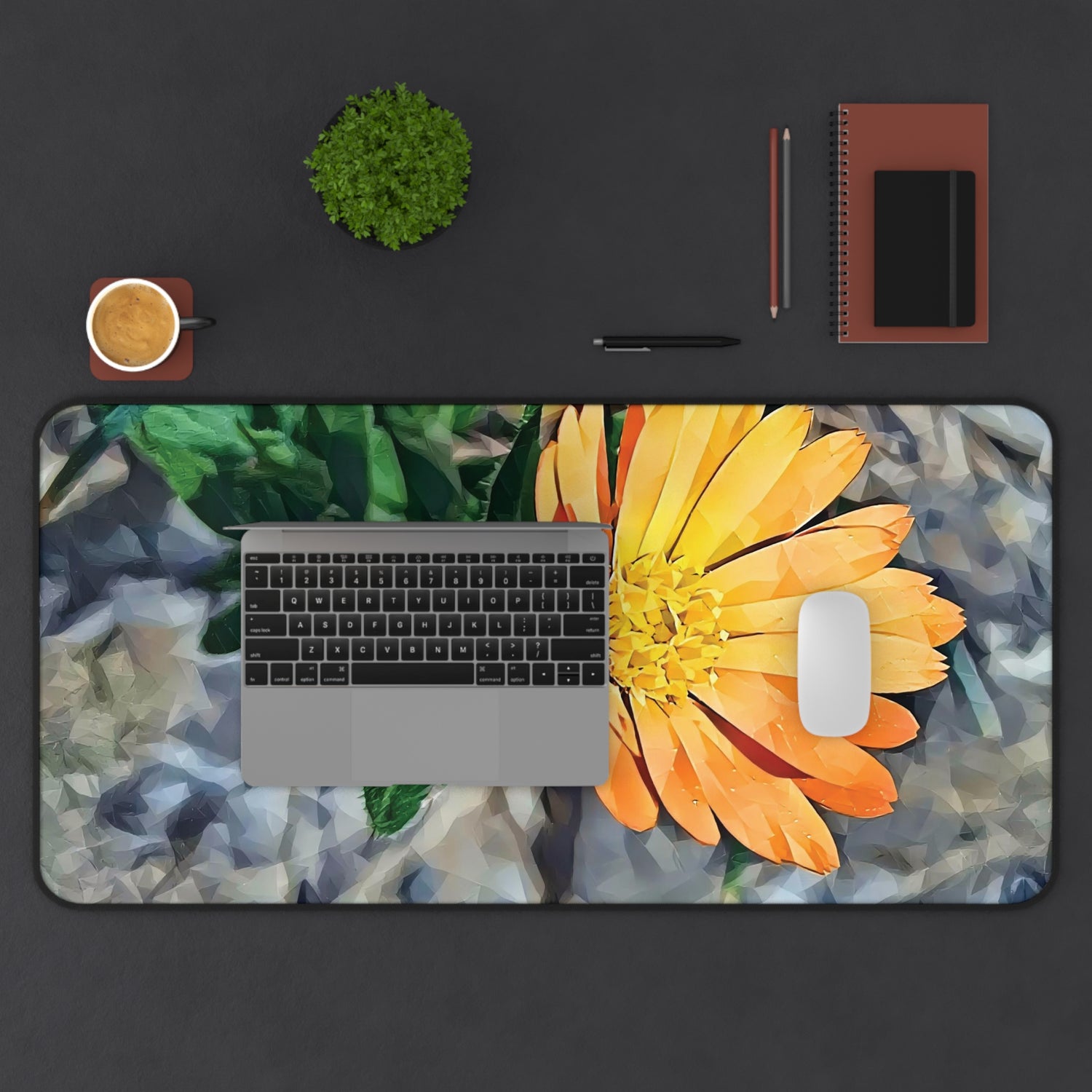 Desk Mat - Poly Art - Flower of Calendula (Variant 2)