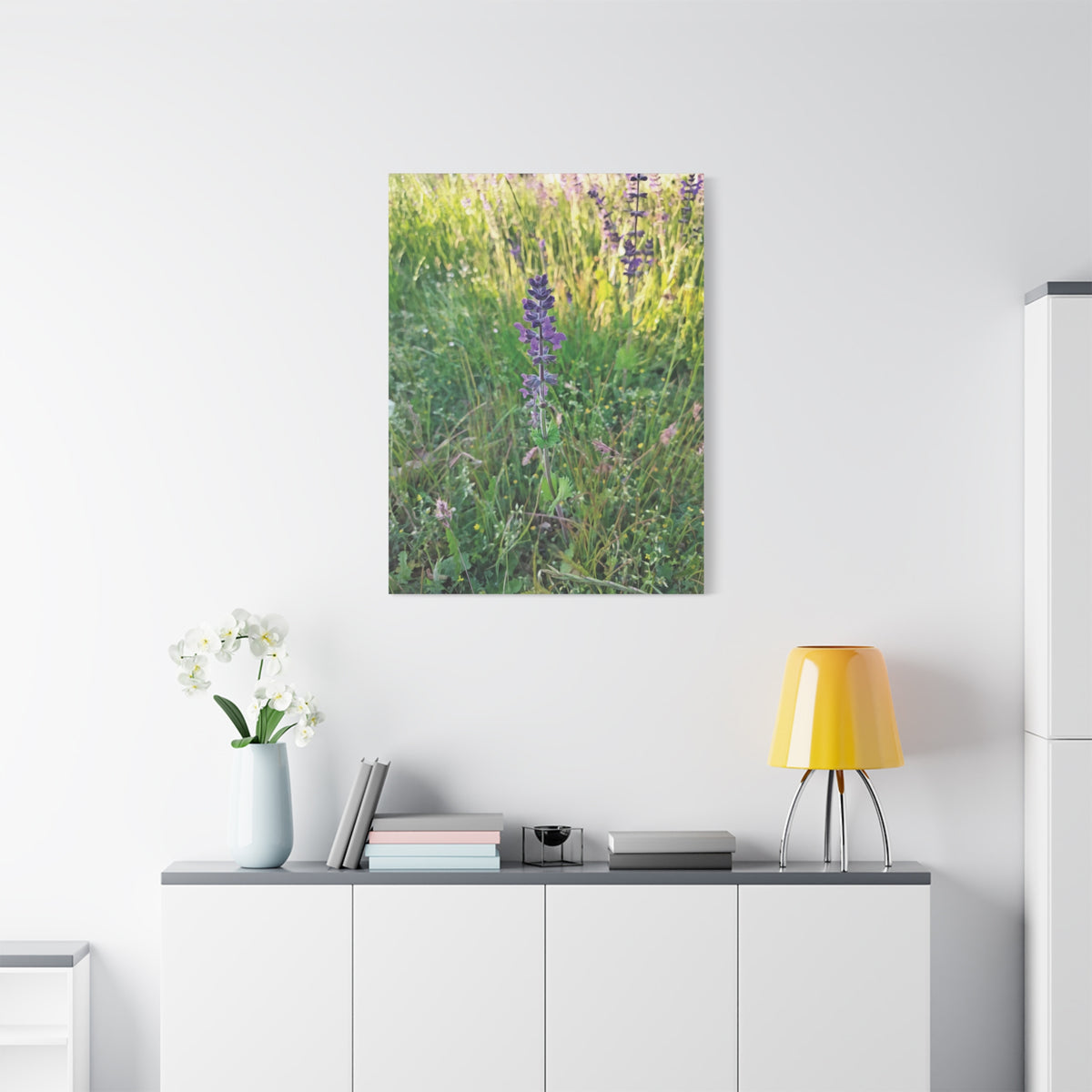 Stretched Matte Canvas - Flower of Salvia Verbenaca